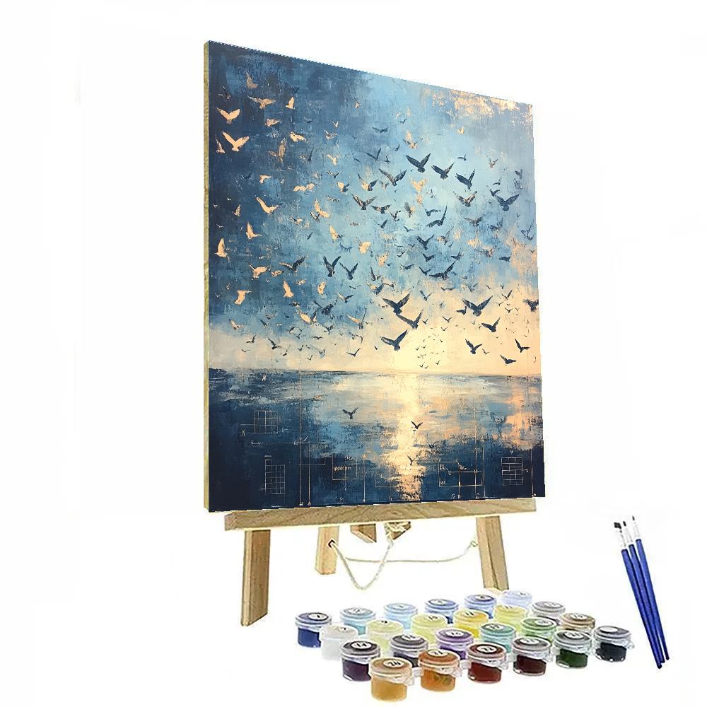 Leonardo Da Vinci Inspired Migratory Sky Patterns painting number kit