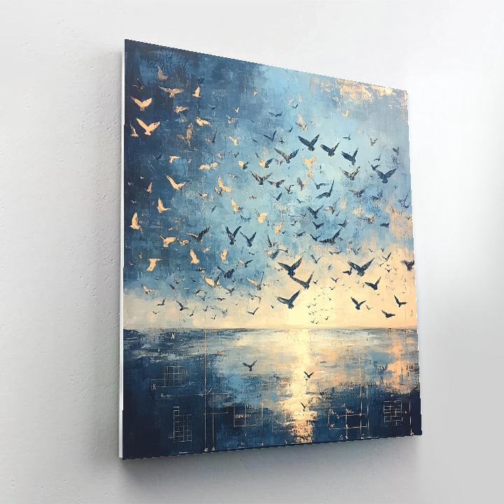 Leonardo Da Vinci Inspired Migratory Sky Patterns painting number kit