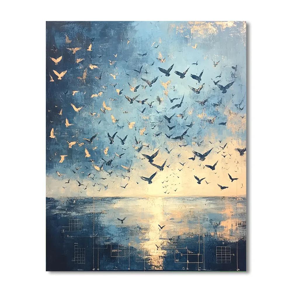 Leonardo Da Vinci Inspired Migratory Sky Patterns painting number kit