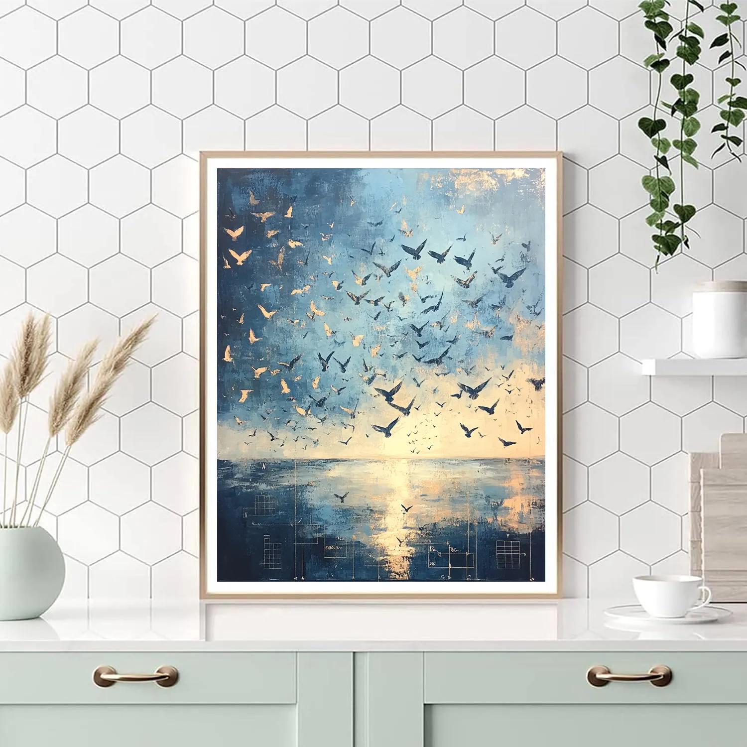 Leonardo Da Vinci Inspired Migratory Sky Patterns painting number kit