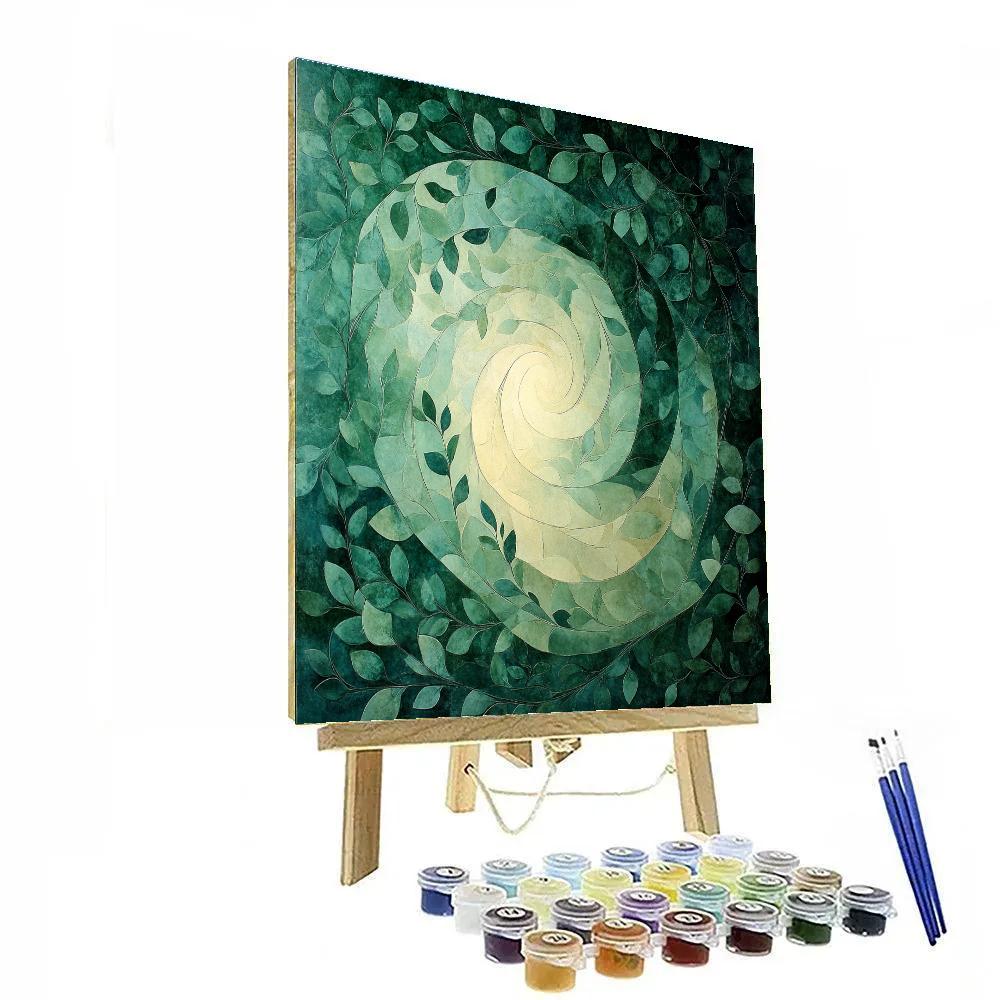 Michelangelo Inspired Jade Vine Spiral Paint by numbers art