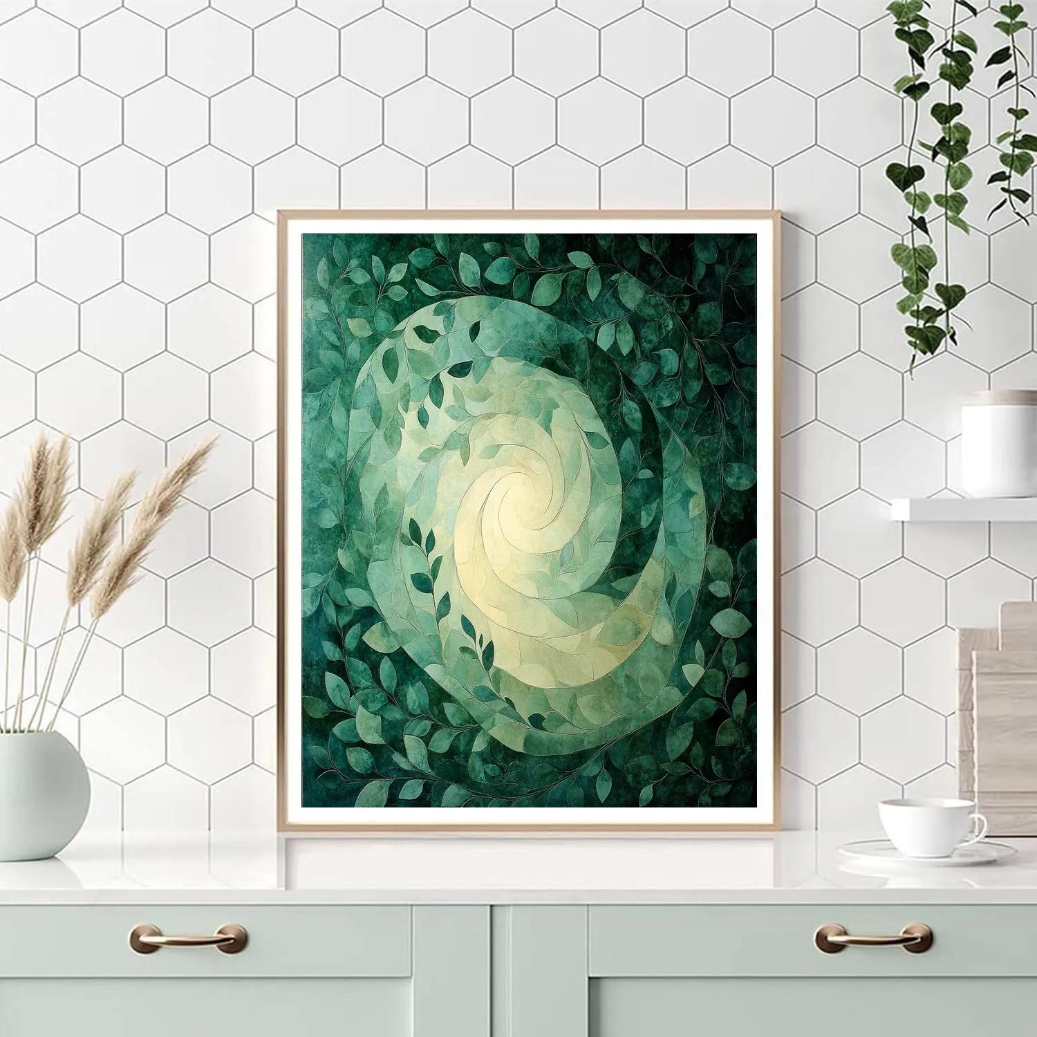 Michelangelo Inspired Jade Vine Spiral Paint by numbers art
