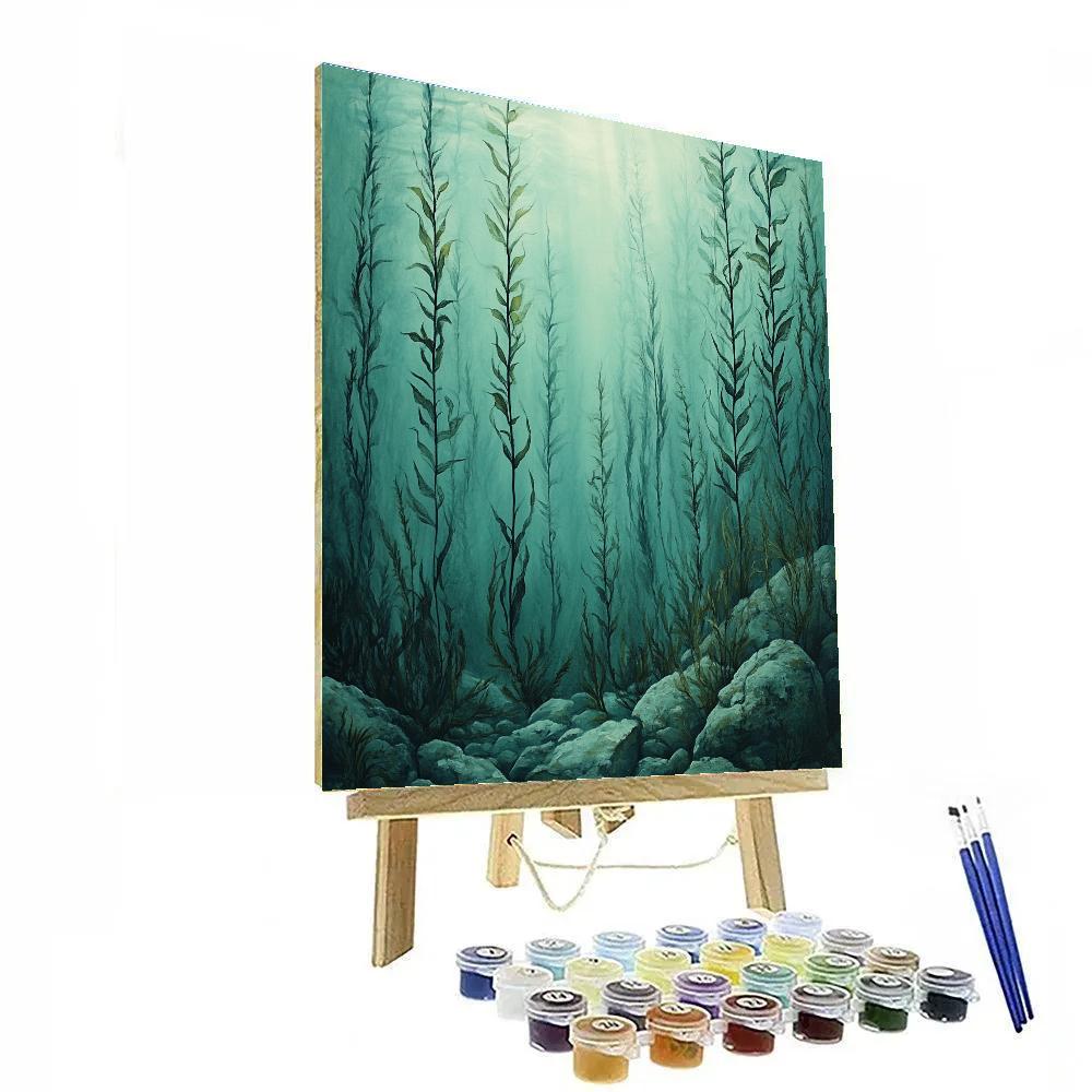 Leonardo Da Vinci Inspired Submerged Kelp Forest Number painting