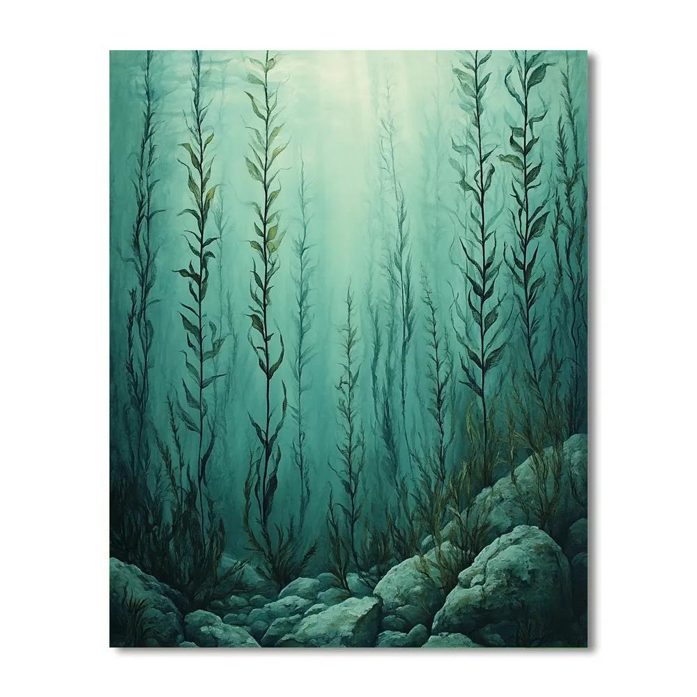 Leonardo Da Vinci Inspired Submerged Kelp Forest Number painting