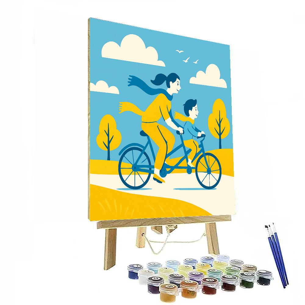 Orbiting Bicycle Ride Painting by numbers kit