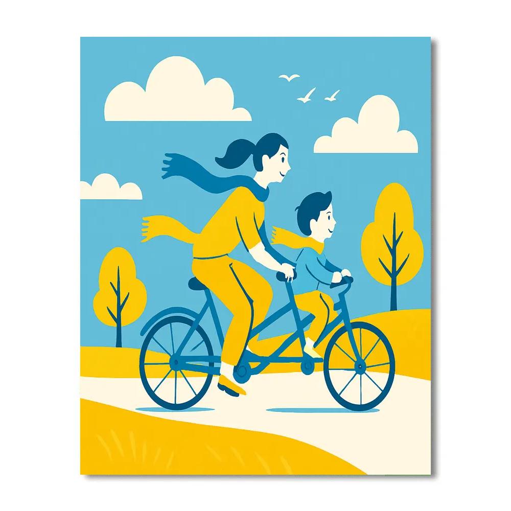 Orbiting Bicycle Ride Painting by numbers kit