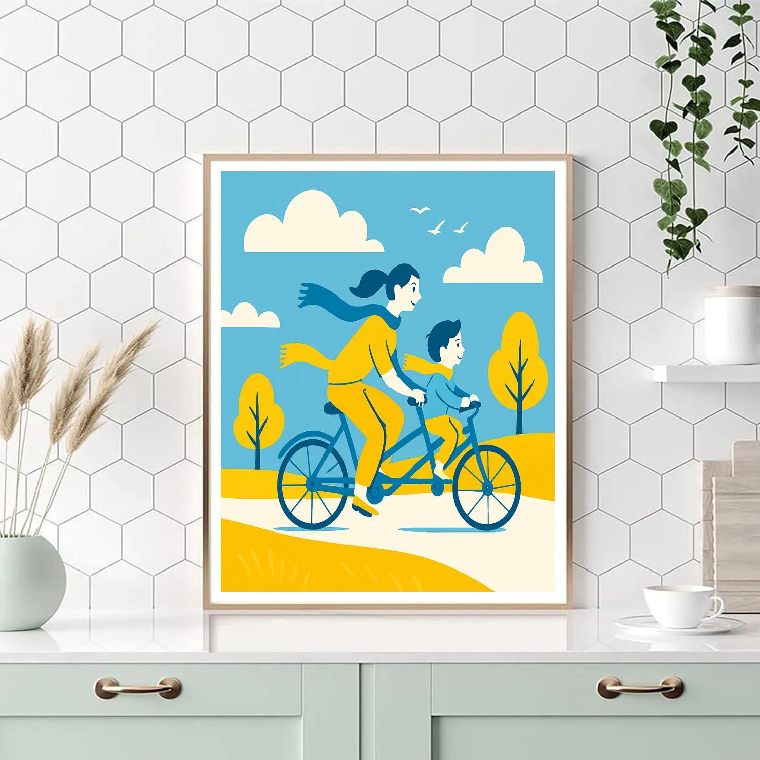 Orbiting Bicycle Ride Painting by numbers kit