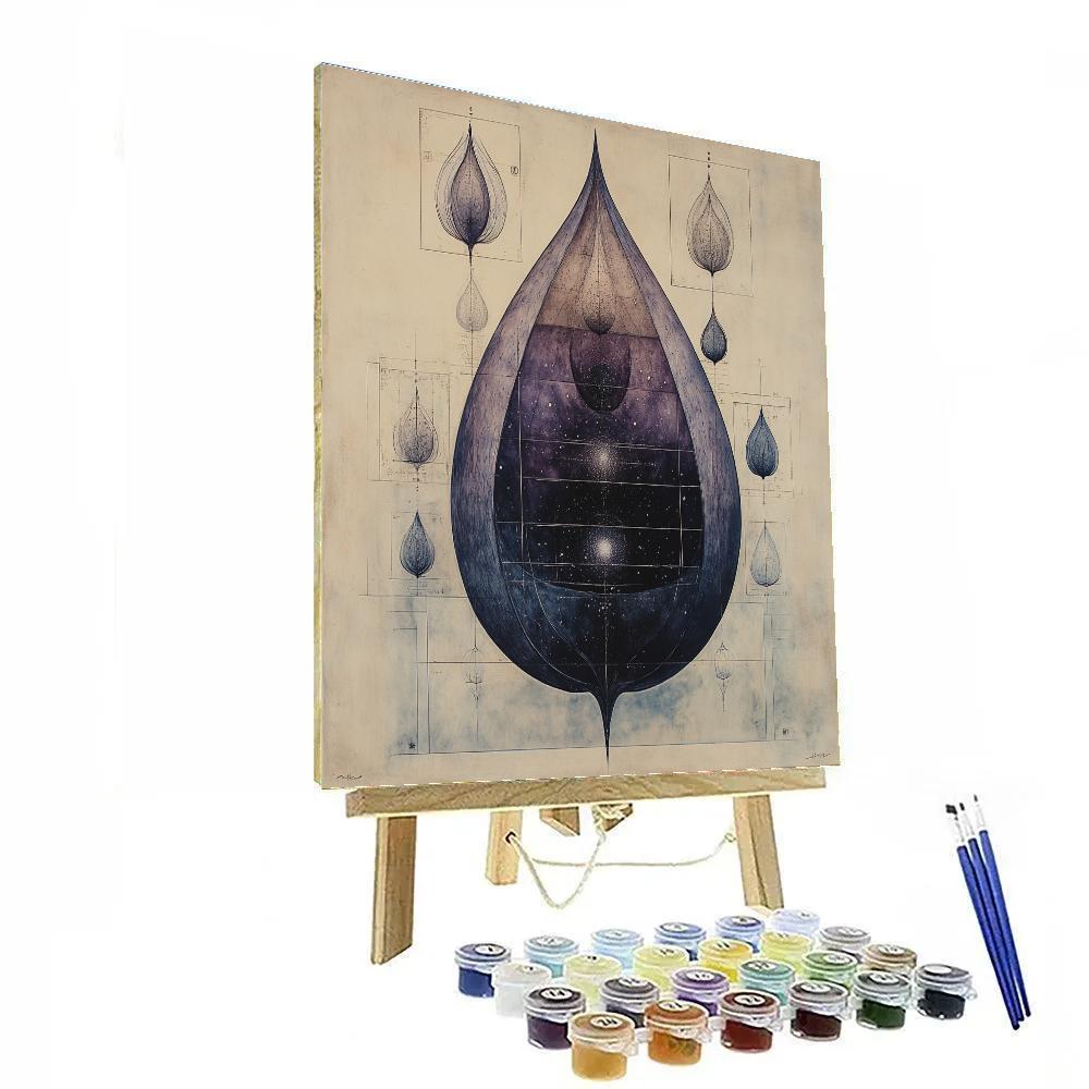 Leonardo Da Vinci Inspired Nebula Seed Pod Paint by numbers art