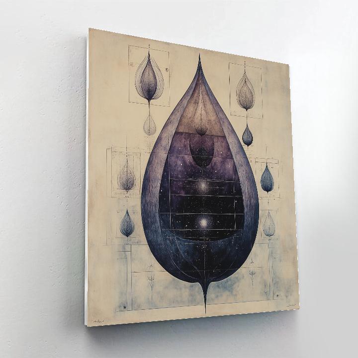 Leonardo Da Vinci Inspired Nebula Seed Pod Paint by numbers art