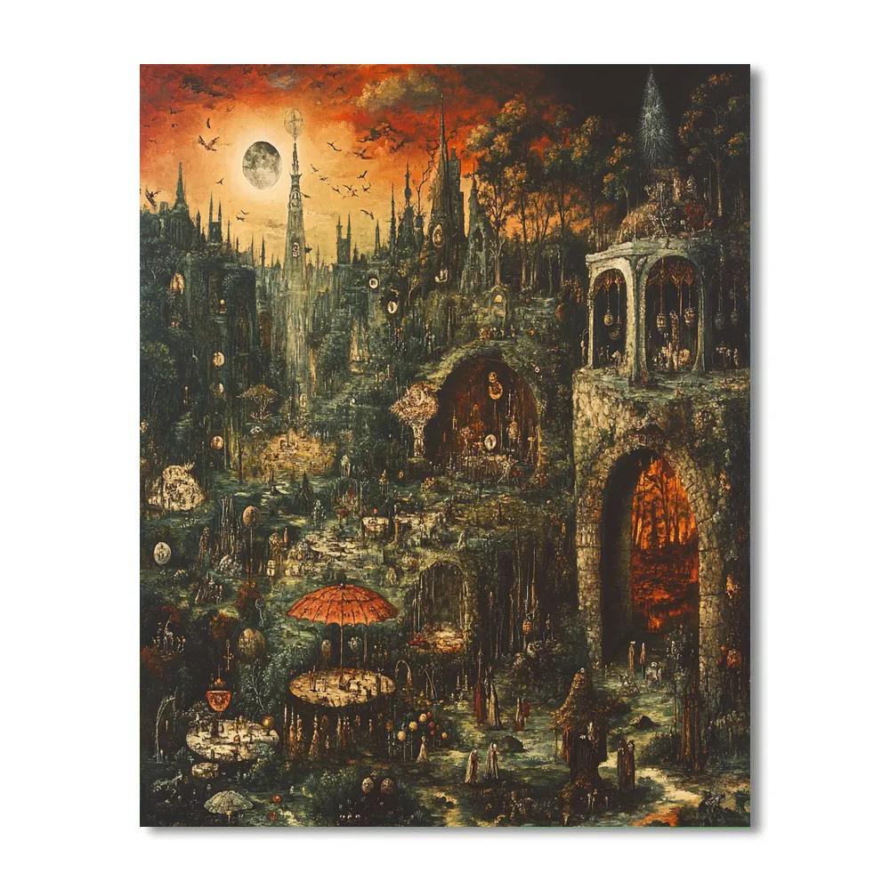 Hieronymus Bosch Inspired Carnival Of Creatures paint by numbers