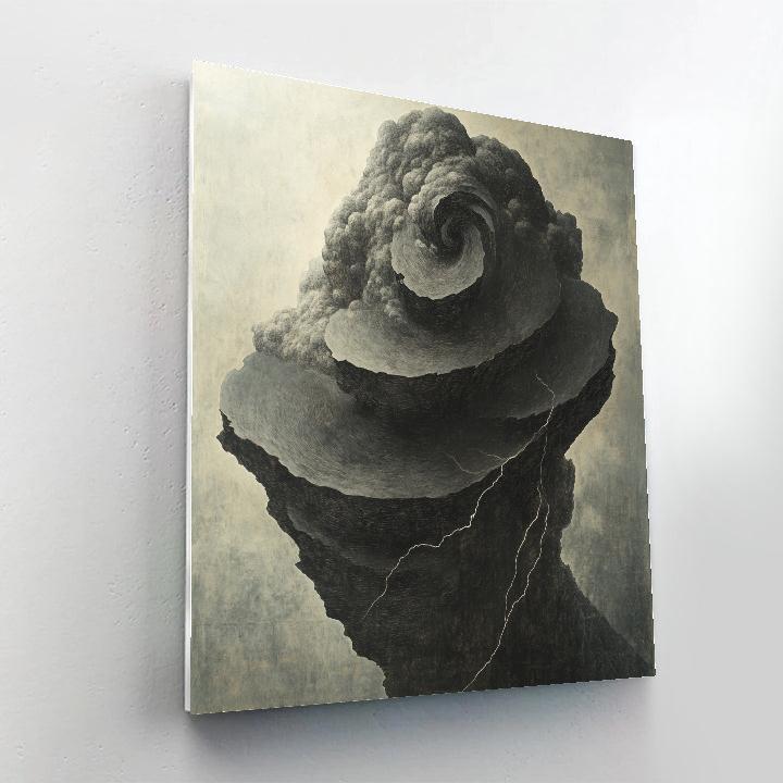 Michelangelo Inspired Thunderstorm Boulder Number painting