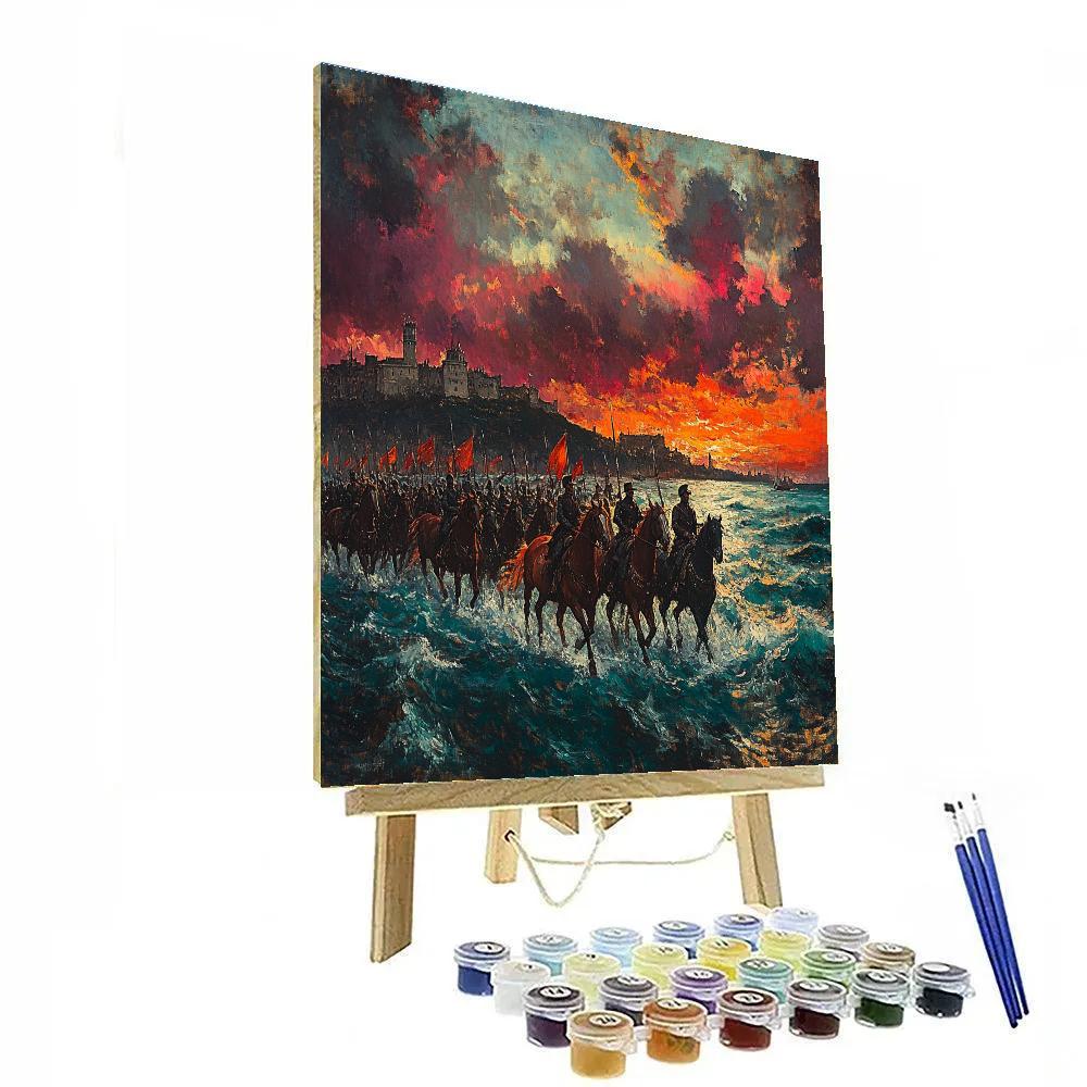 Delacroix Inspired Storming The Coast paint by color
