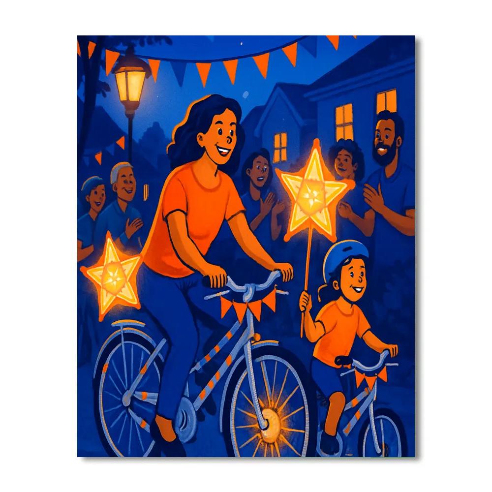 Starlight Bicycle Parade DIY paint by numbers