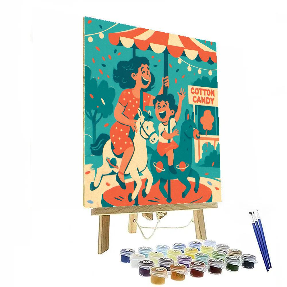 Saturn Ring Carousel Ride Paint by numbers art