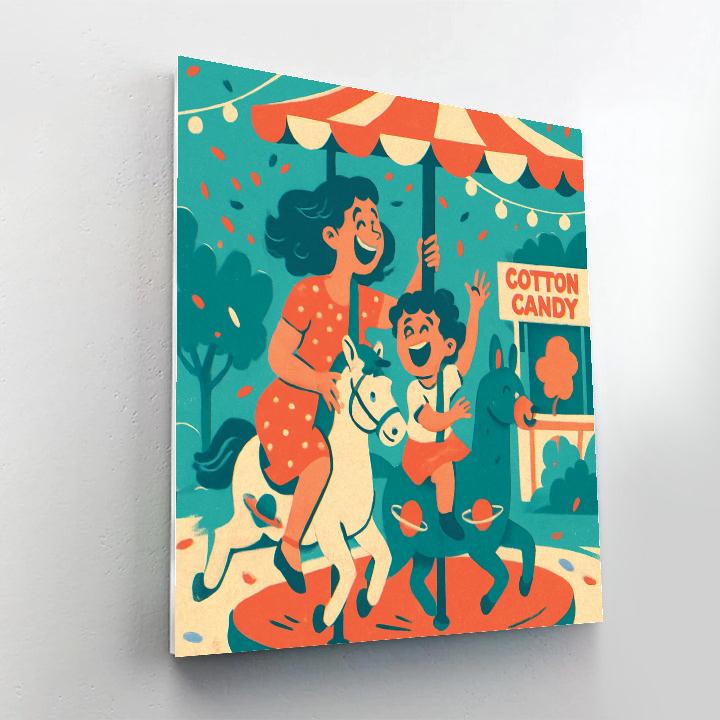 Saturn Ring Carousel Ride Paint by numbers art