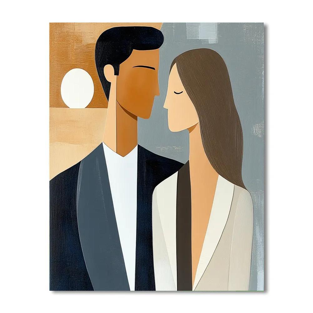 Amedeo Modigliani Inspired Elegant Couple Painting by numbers kit