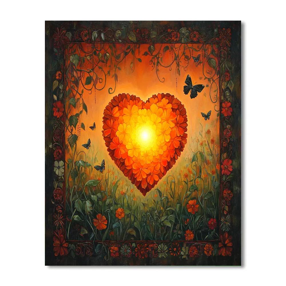 Frida Kahlo Inspired Heart Of Cempasuchil painting number kit