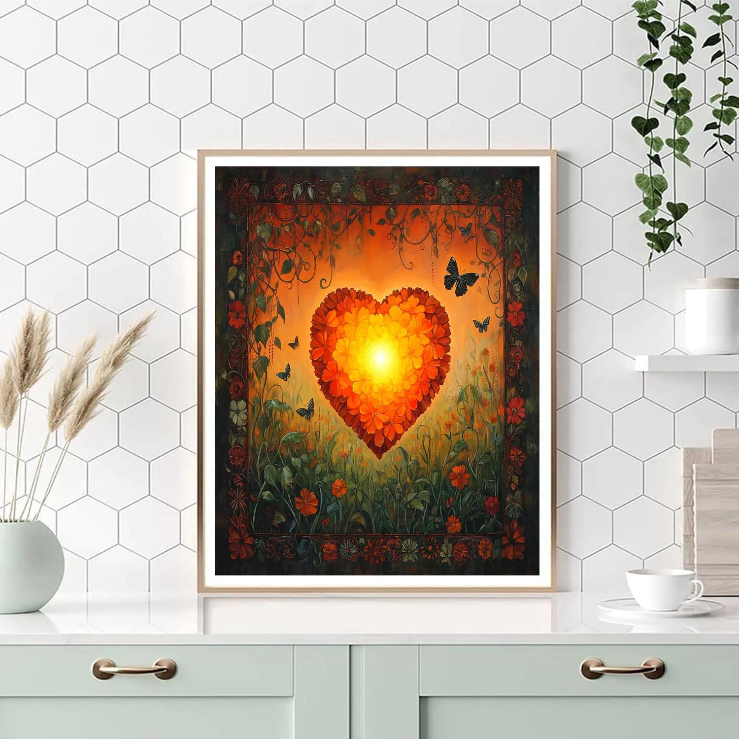 Frida Kahlo Inspired Heart Of Cempasuchil painting number kit