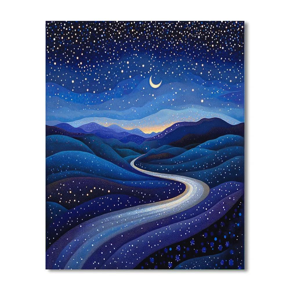 Georges Seurat Inspired Lunar Nebula paint by number