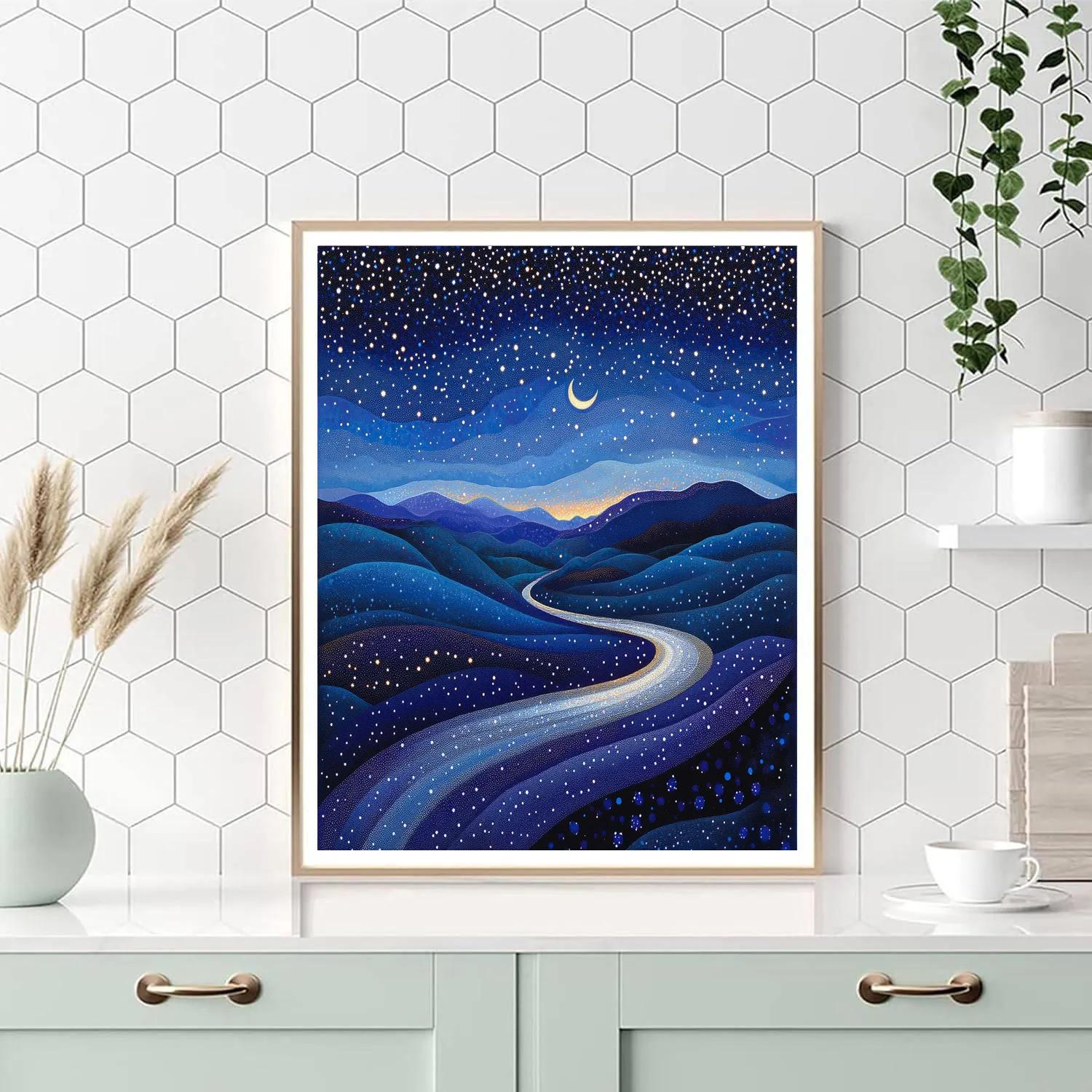Georges Seurat Inspired Lunar Nebula paint by number