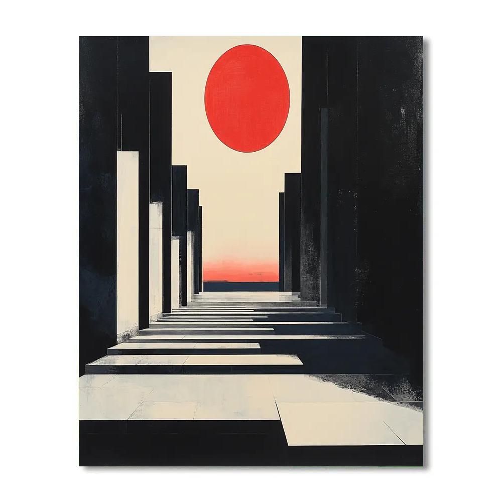 Kazimir Malevich Inspired Geometric Dawn Paint by numbers art