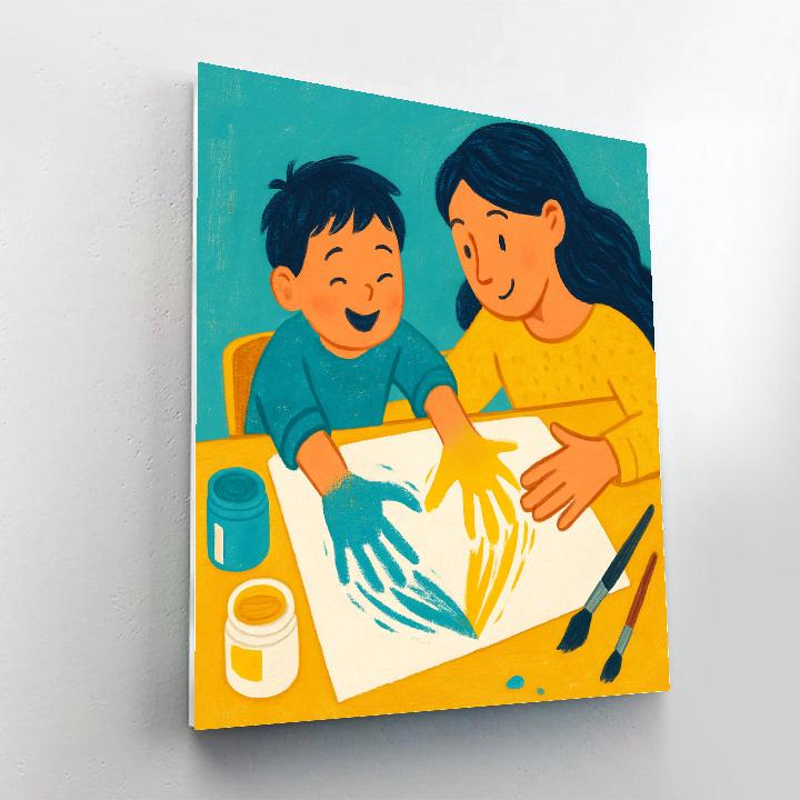 Comet Trail Handprint paint by color