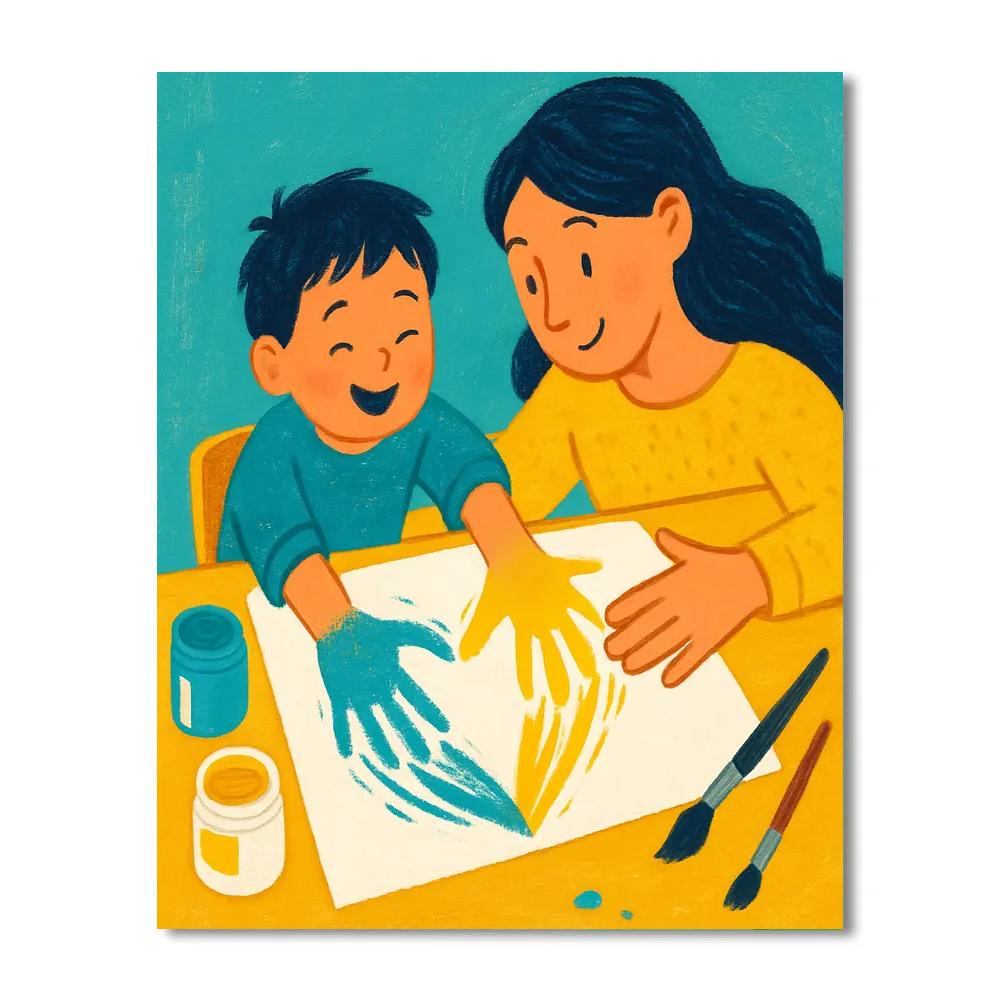 Comet Trail Handprint paint by color