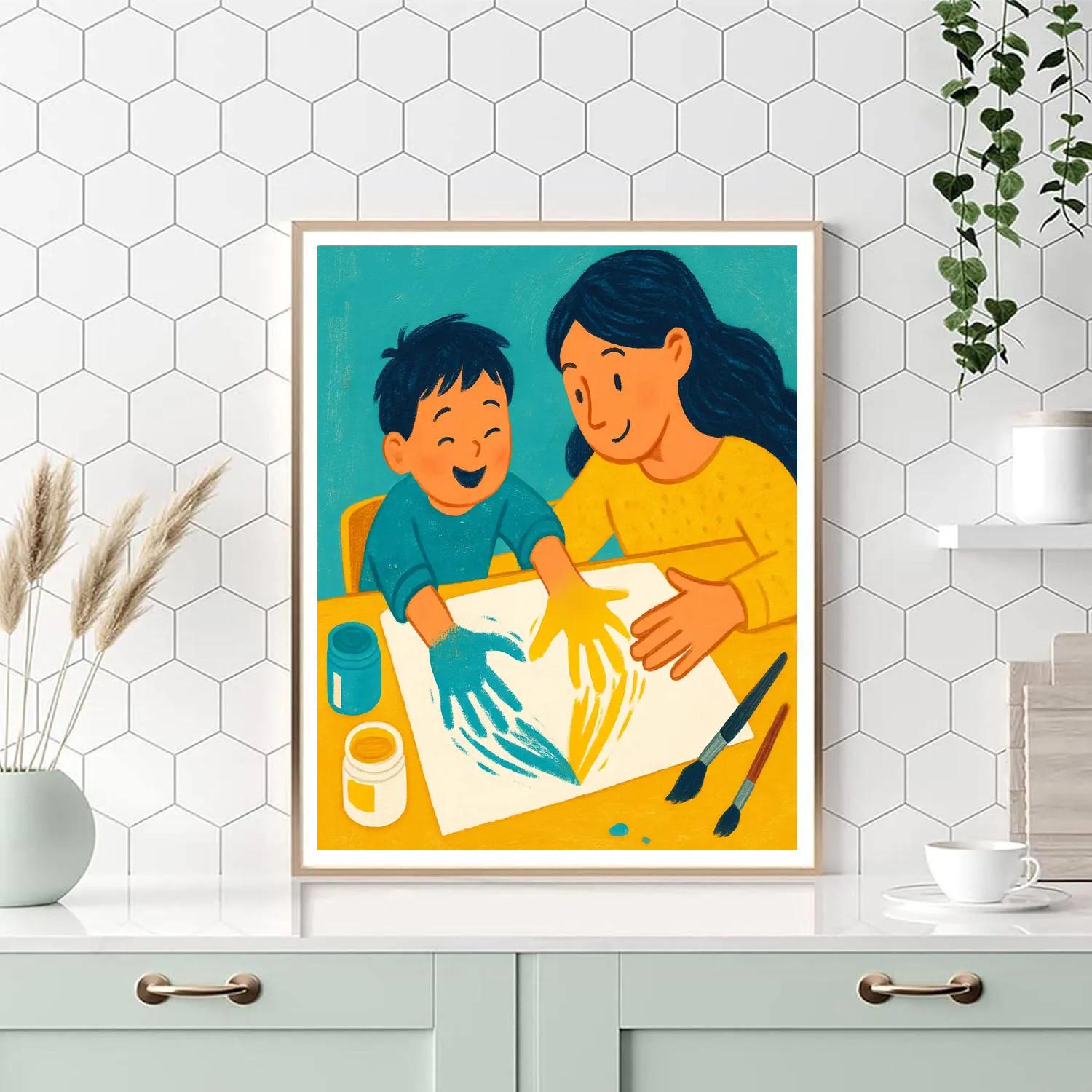 Comet Trail Handprint paint by color