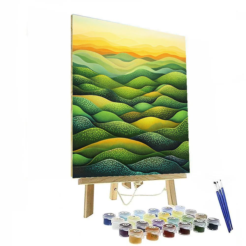 Georges Seurat Inspired Verdant Topography paint by numbers