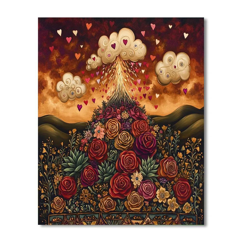Frida Kahlo Inspired Volcanic Bloom Paint by numbers kits
