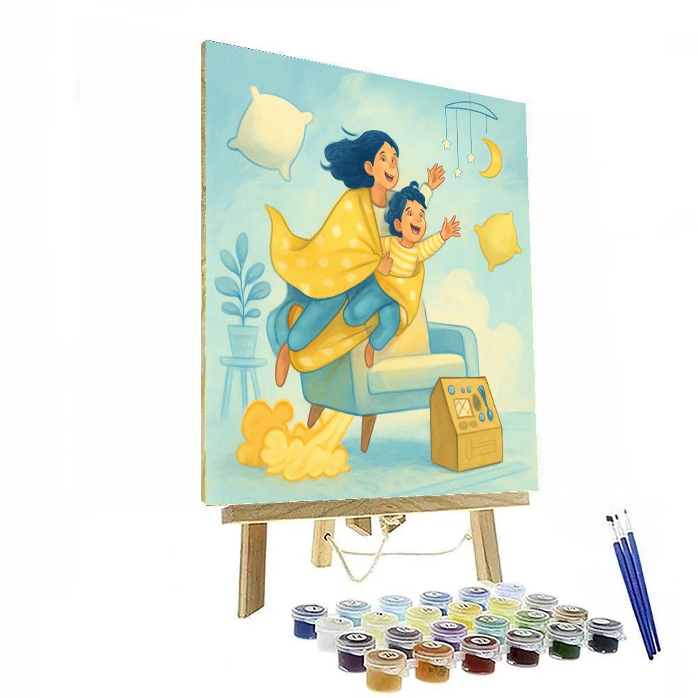 Rocketship Pillow Flight Paint by numbers kits