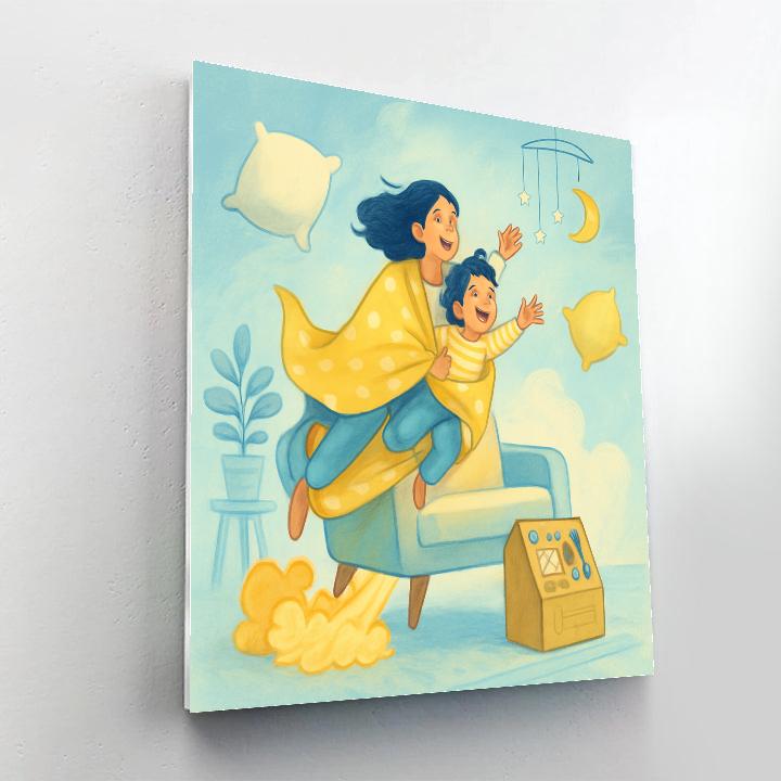 Rocketship Pillow Flight Paint by numbers kits