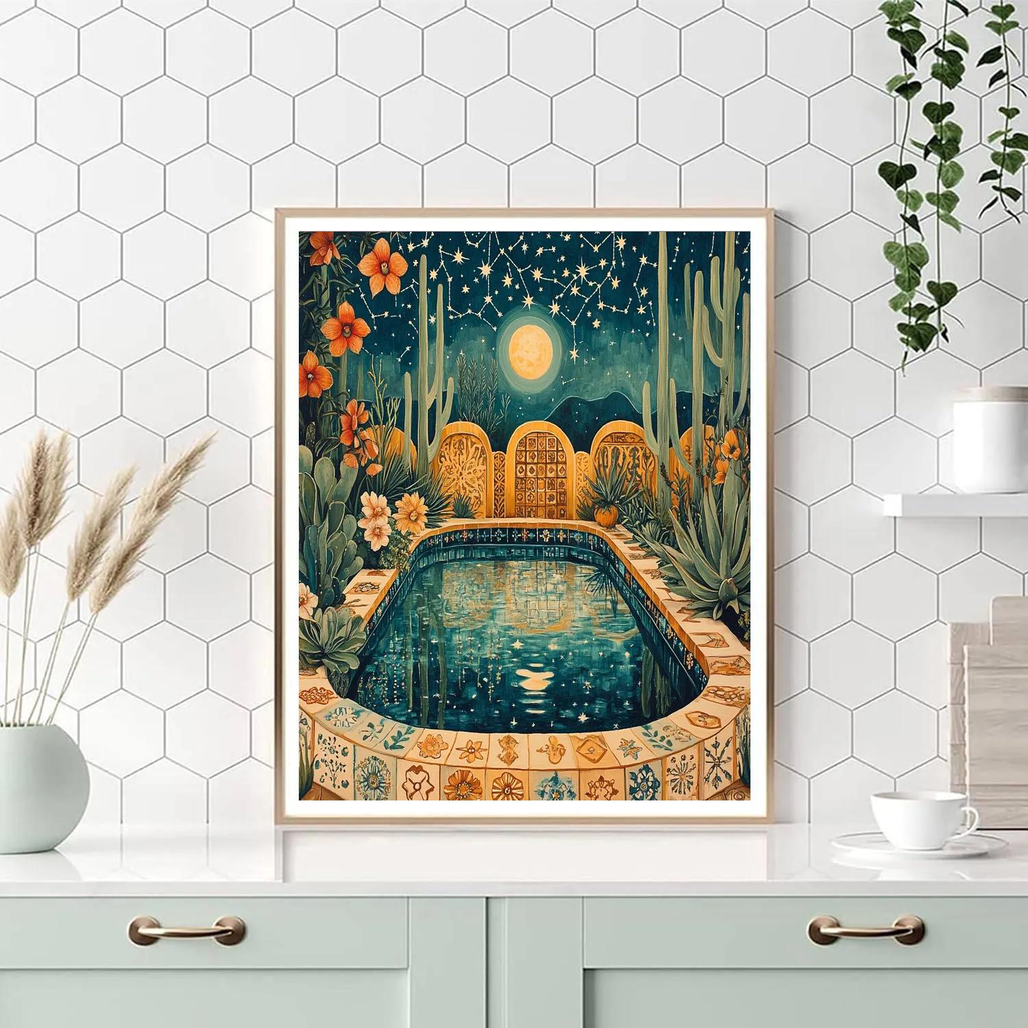 Frida Kahlo Inspired Garden Of Mirrors paint by color