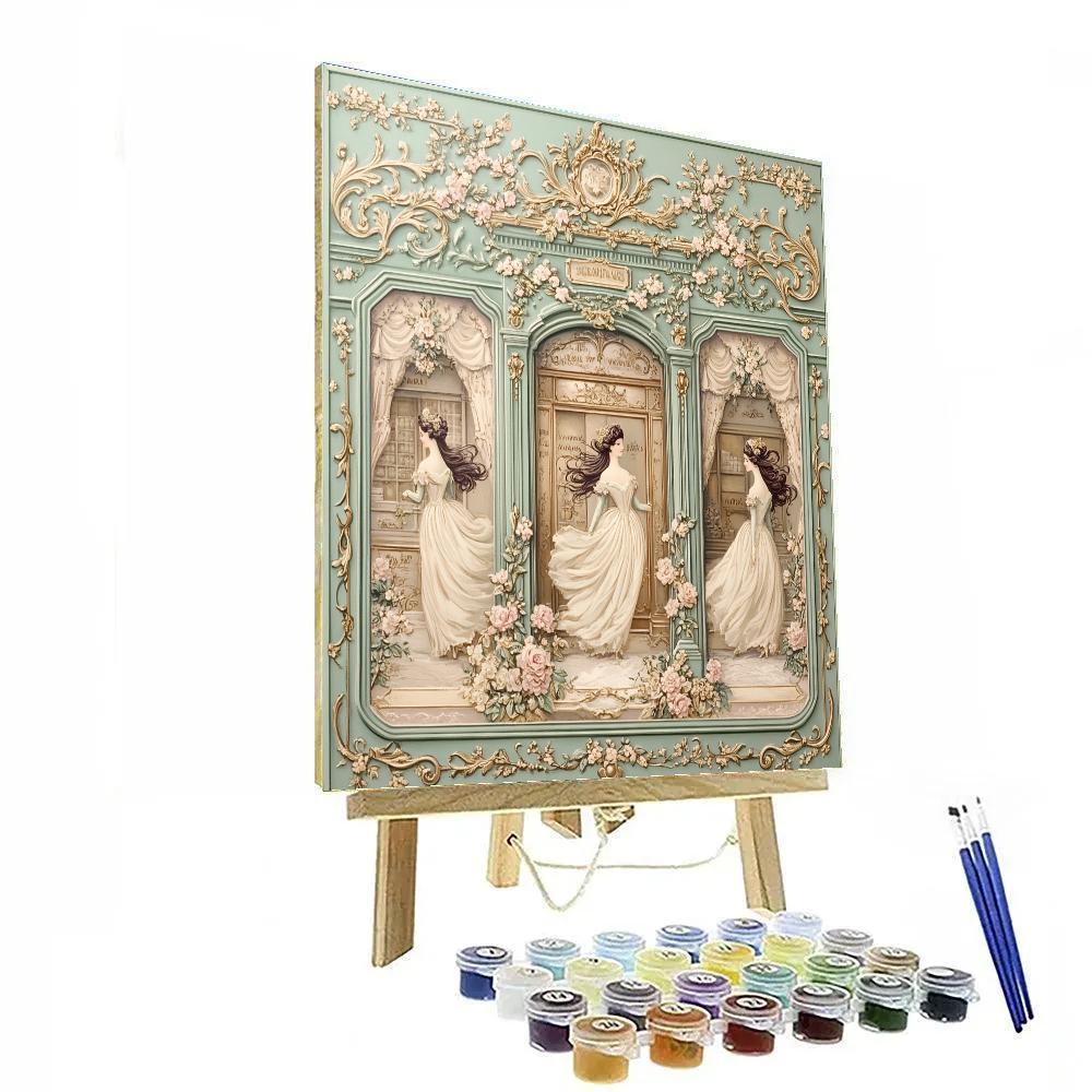 Alphonse Mucha Inspired Art Nouveau Jewelry Shop DIY paint by numbers