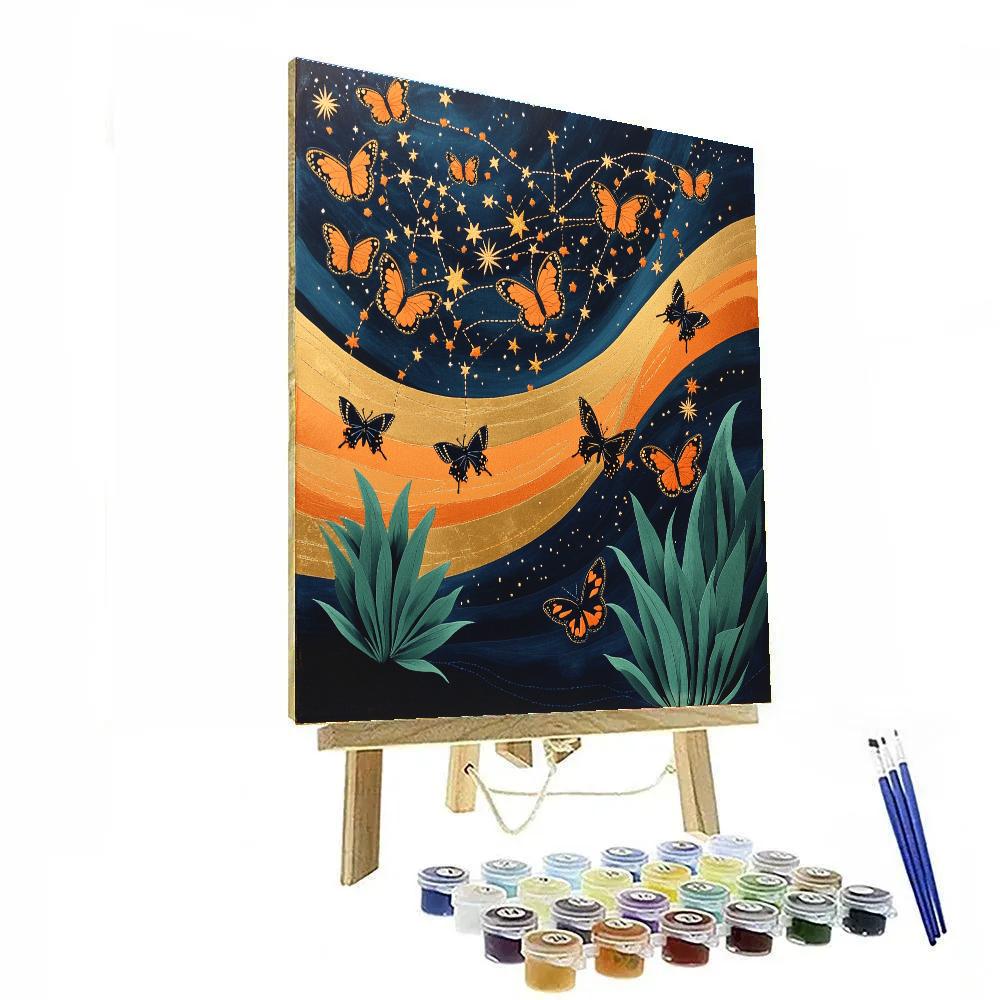 Frida Kahlo Inspired Monarch Constellation painting number kit