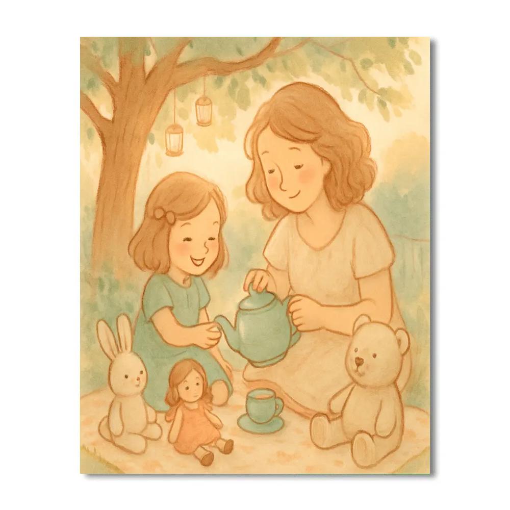 Stellar Tea Party With Dolls paint by numbers