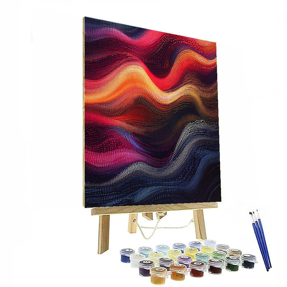 Georges Seurat Inspired Chromatic Waveform Number painting
