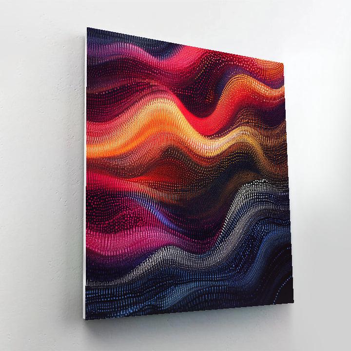 Georges Seurat Inspired Chromatic Waveform Number painting