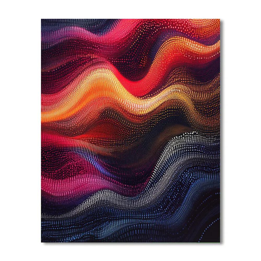 Georges Seurat Inspired Chromatic Waveform Number painting