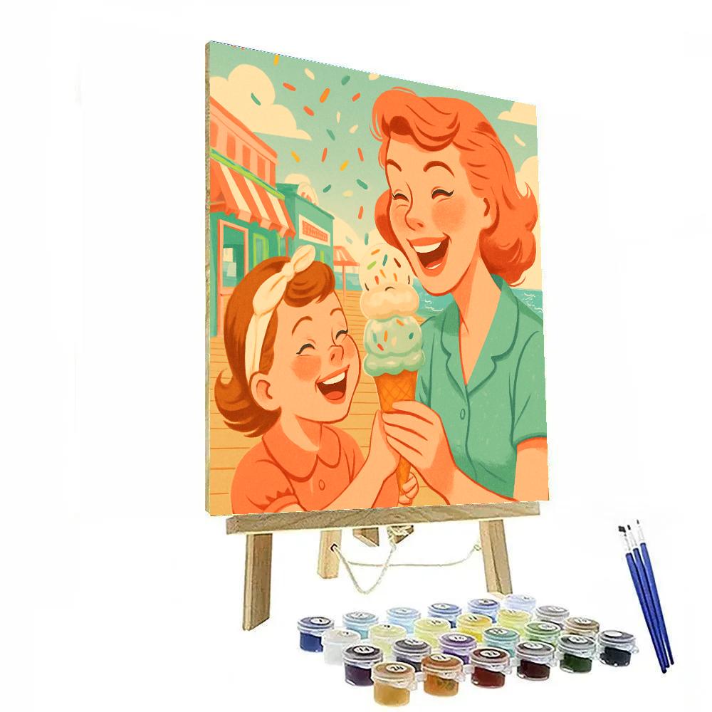 Orbiting Ice Cream Date painting number kit