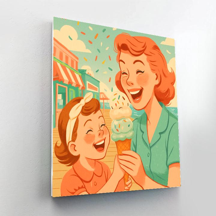 Orbiting Ice Cream Date painting number kit