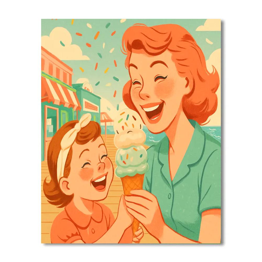 Orbiting Ice Cream Date painting number kit