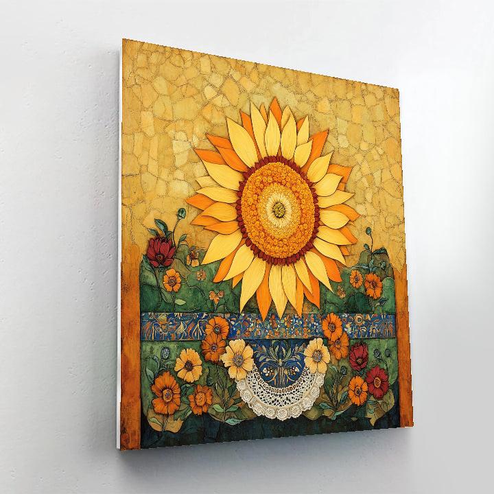 Frida Kahlo Inspired Sun Mask Of Petals Paint by numbers kits