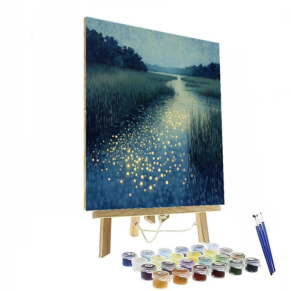 Georges Seurat Inspired Twilight Wetlands Paint by numbers kits