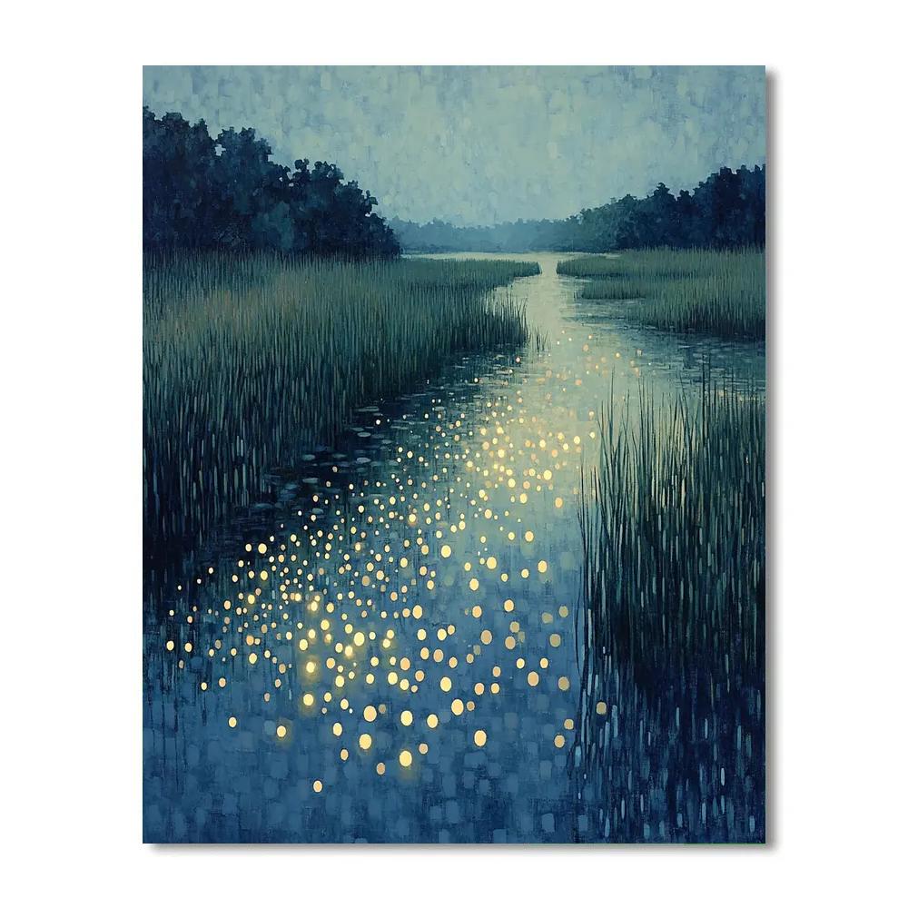 Georges Seurat Inspired Twilight Wetlands Paint by numbers kits
