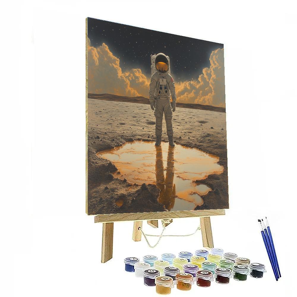 Salvador Dalí Inspired Astronaut On A Melting Moon paint by number