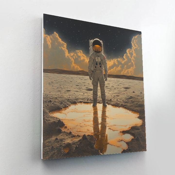 Salvador Dalí Inspired Astronaut On A Melting Moon paint by number
