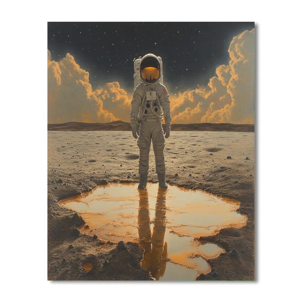 Salvador Dalí Inspired Astronaut On A Melting Moon paint by number