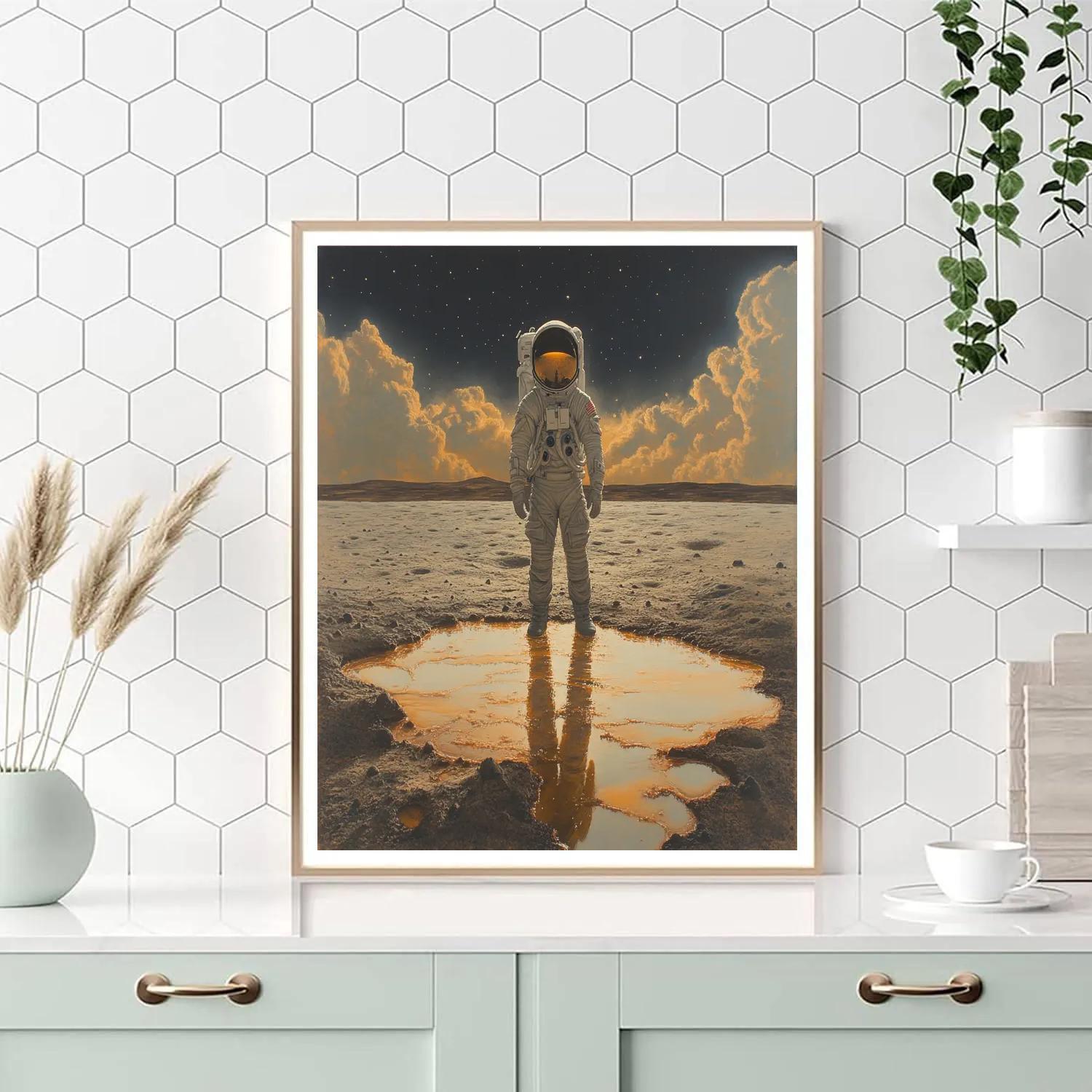 Salvador Dalí Inspired Astronaut On A Melting Moon paint by number