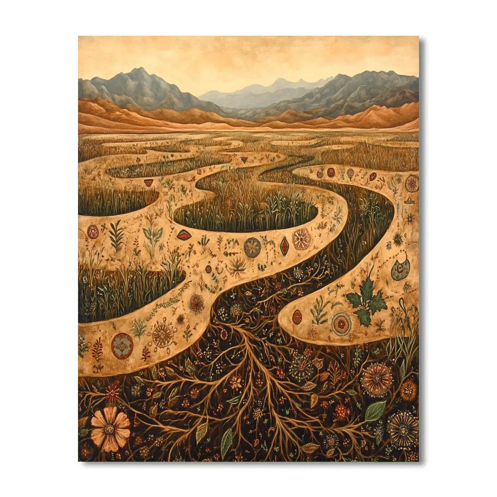 Frida Kahlo Inspired Roots Of Memory paint by color